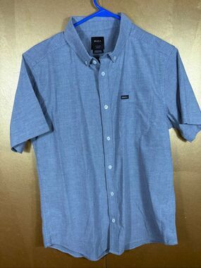 RVCA mens short sleeve button down shirt size M